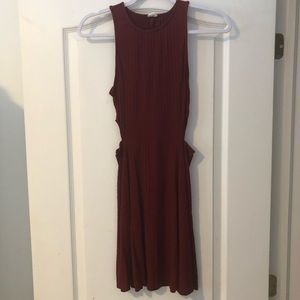 Maroon dress with cut outs of the side - garage